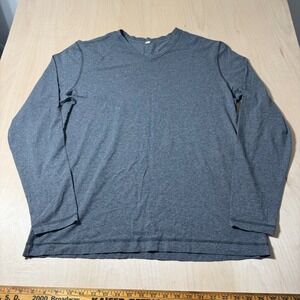 Lululemon‎ Mens XL Gray Long Sleeve V Neck Shirt Athletic Casual